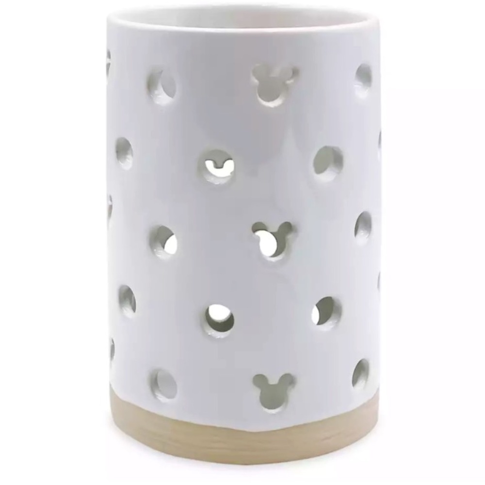 Disney Ceramic Candle Lantern with Mickey Cut Outs-   NWT